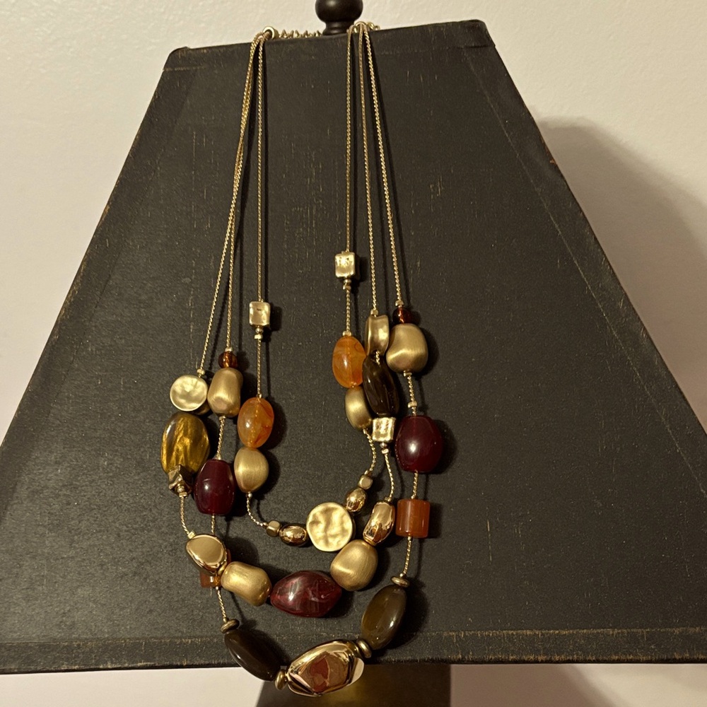 3 strand beaded necklace